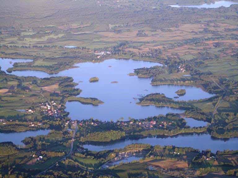 Mazury - Kraina Tysiaca Jezior- widok z lotu ptaka na jeziora