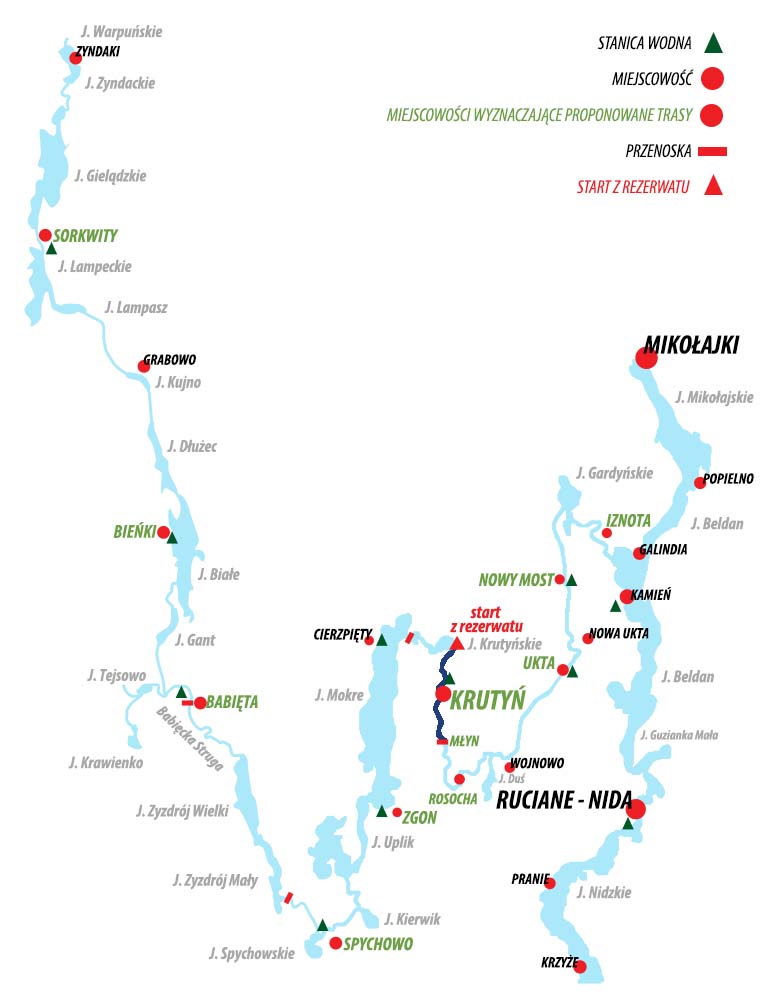 Spływ Krutynią - trasa z Krutyni do młyna