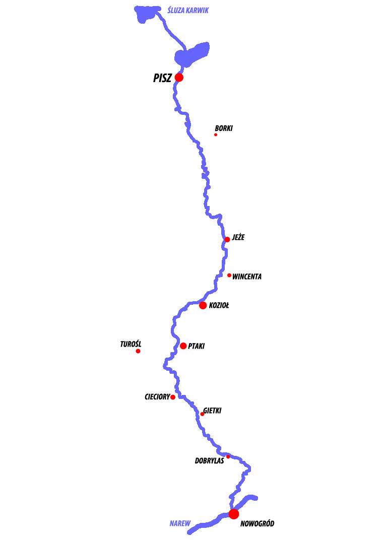 Mapa szlaku Pisa