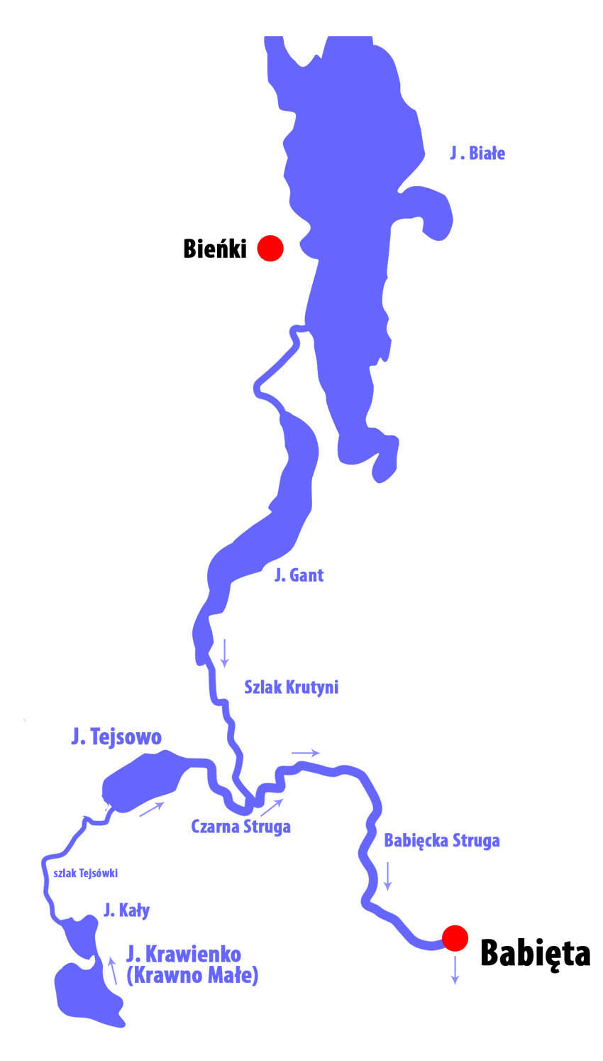 Mapa szlaku Tejsówka